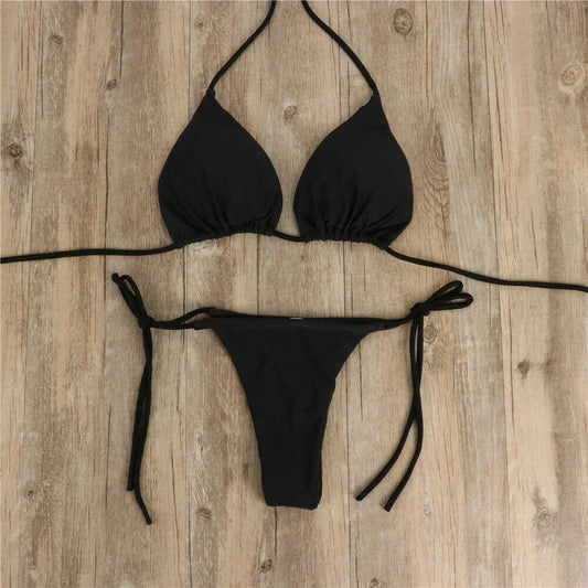 Triangle Top String Bikini Set - Tracy