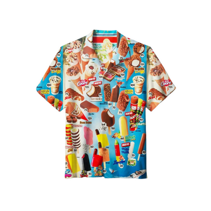 Sommer-Herrenhemd mit Eiscreme-Muster – Luca
