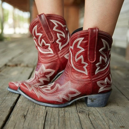 Bestickte Cowboystiefeletten aus Leder – Dakota Herbstedition
