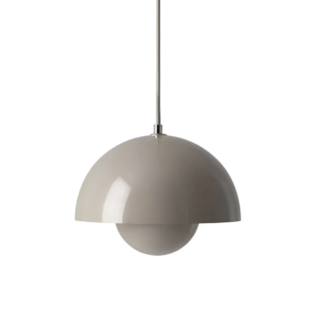 Graue Pendelleuchte, modernes Design, Metall, Inneneinrichtung, skandinavischer Stil, Beleuchtung