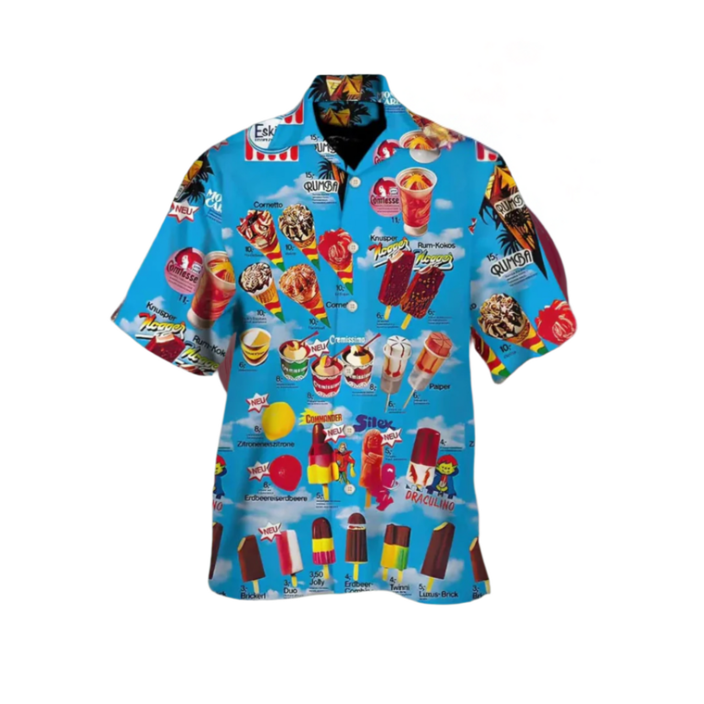 Sommer-Herrenhemd mit Eiscreme-Muster – Luca
