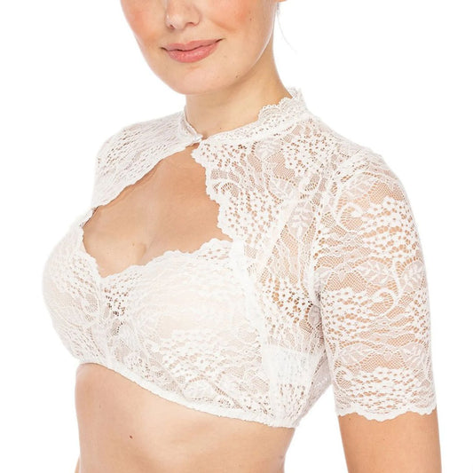 Trendy Dirndlbluse mit Spitze & Herzausschnitt für Damen – Alina