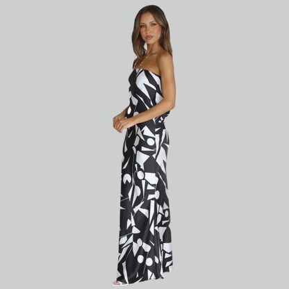 Trägerloses Maxi-Kleid in leichter Passform – Jade