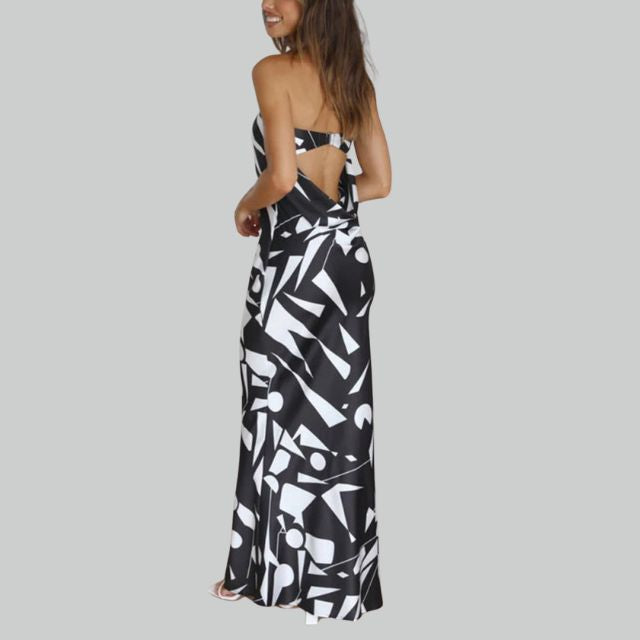 Trägerloses Maxi-Kleid in leichter Passform – Jade