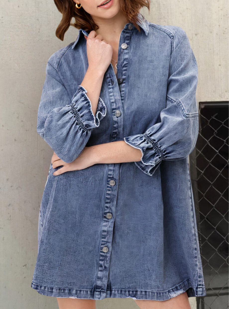 Jeanskleid mit langen Ärmeln – Noor