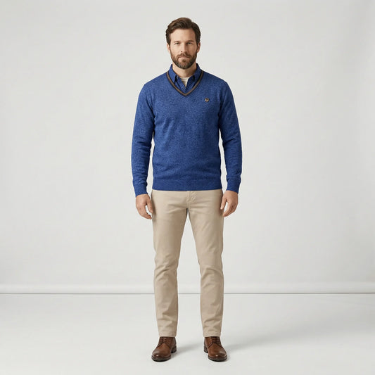V Ausschnitt Pullover Mit Kragen - Ian