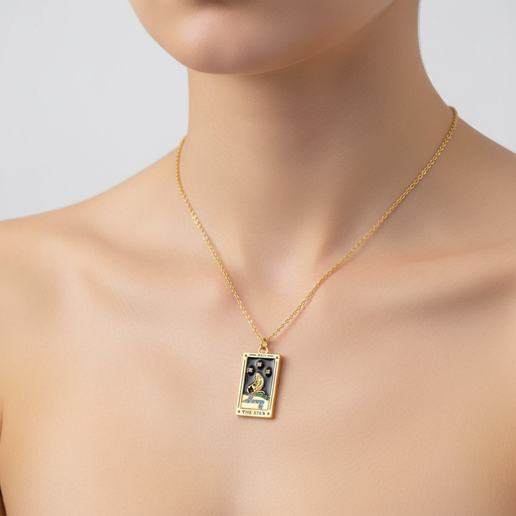 Vergoldete Tropfen-Halskette - TarotJewelry 