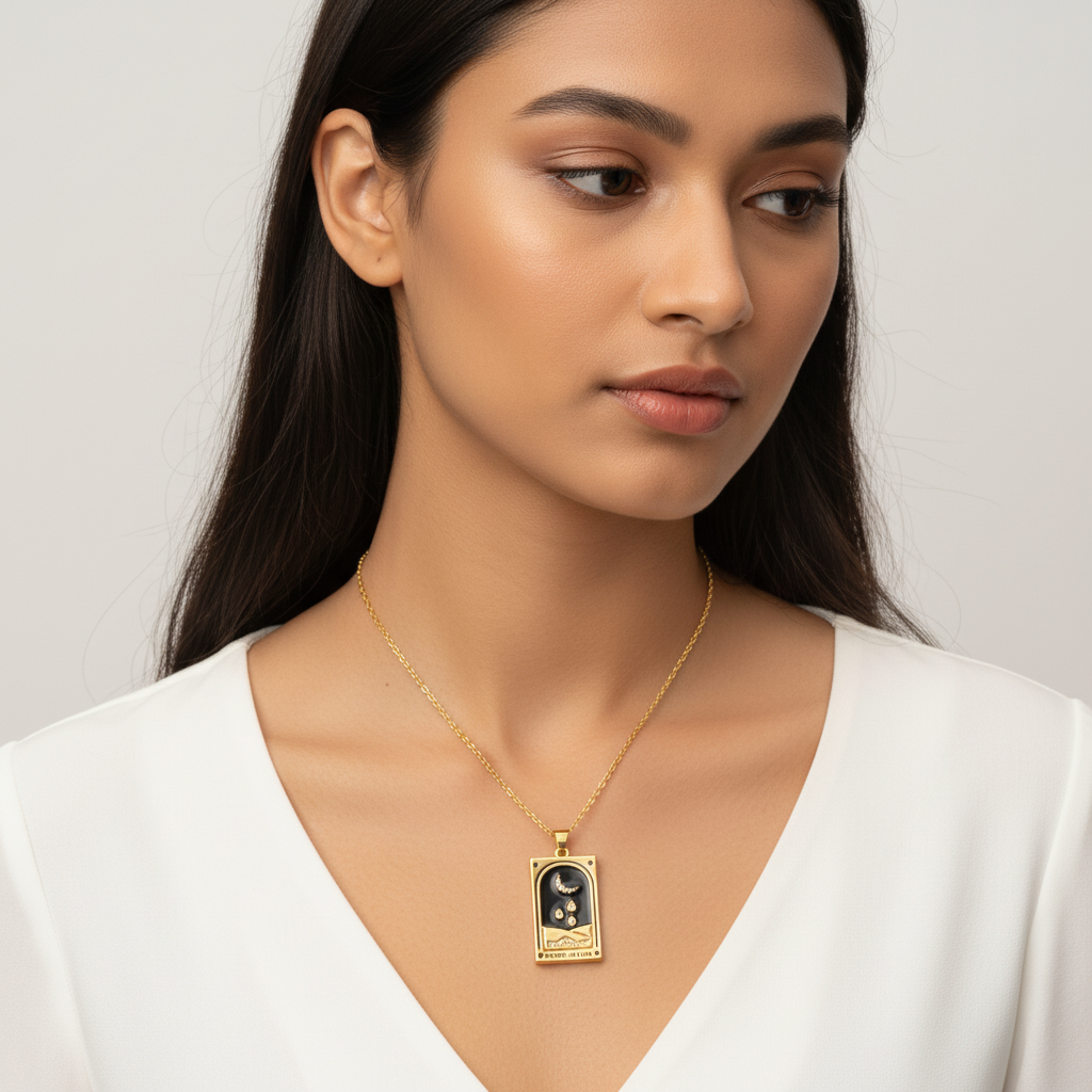 Vergoldete Tropfen-Halskette - TarotJewelry 