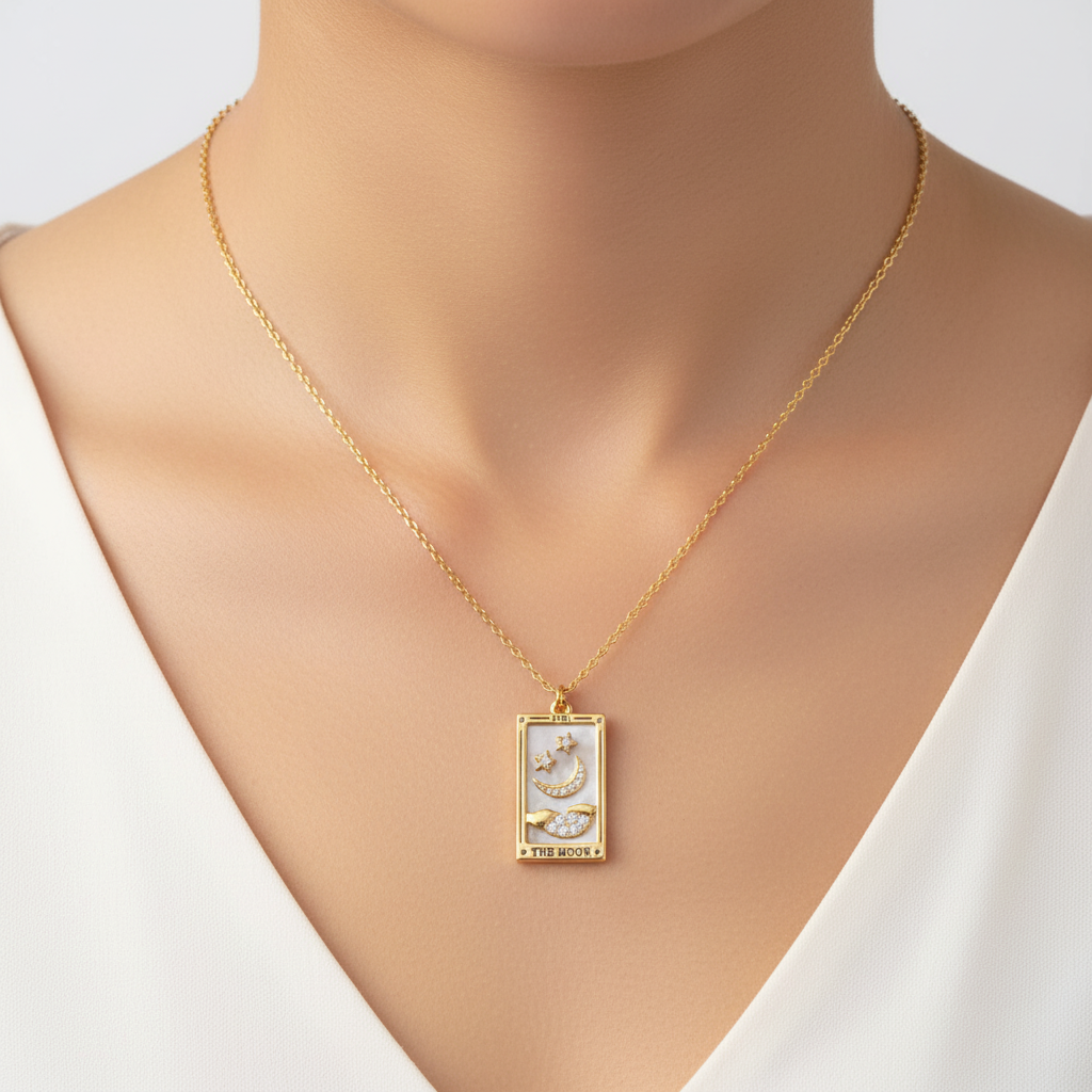 Vergoldete Tropfen-Halskette - TarotJewelry 