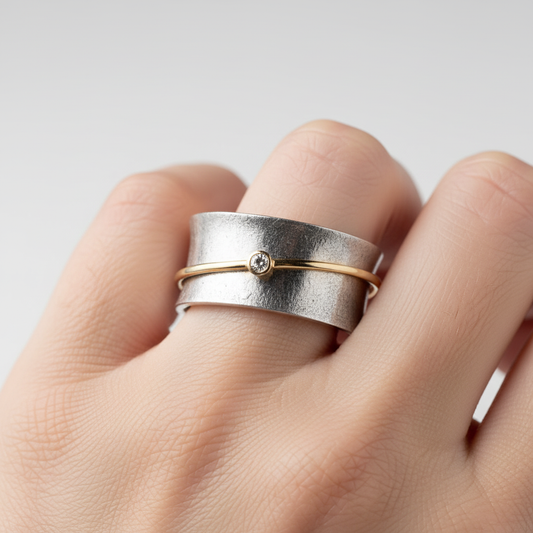 Verstellbarer Silberring - AurinaRing 