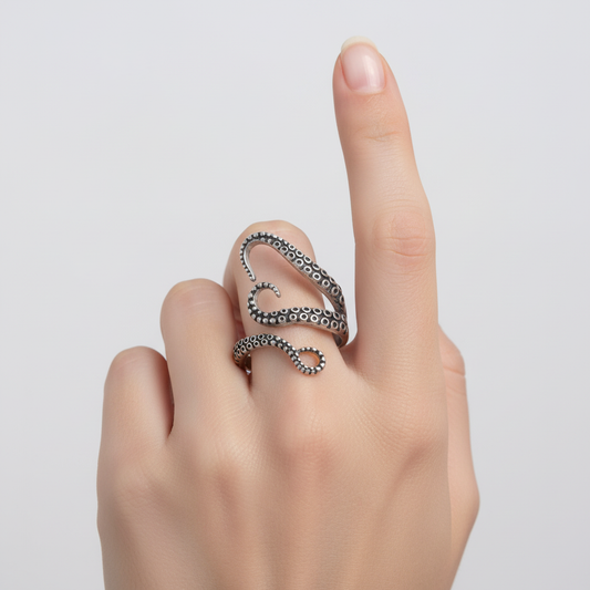 Verstellbarer Silberring - TentacleRing 