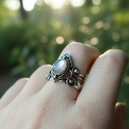 Vintage Mondsteinring - MoonstoneGlow 