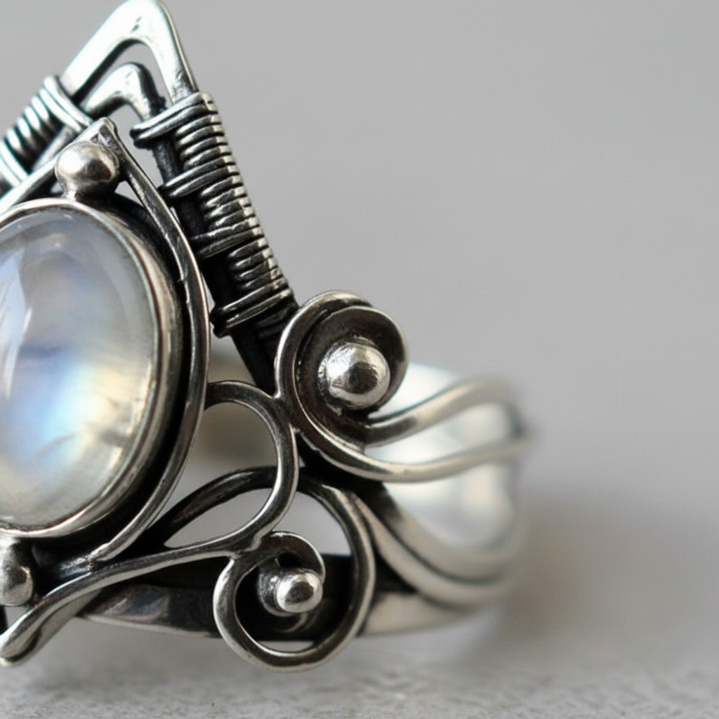 Vintage Mondsteinring - MoonstoneGlow 