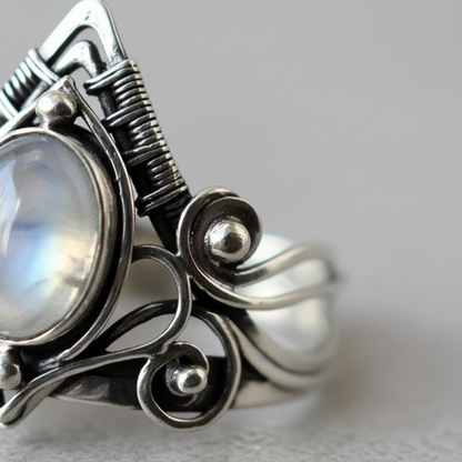 Vintage Mondsteinring - MoonstoneGlow 