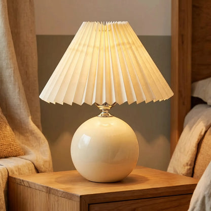 Vintage Pleated Shade Table Lamp -  Plissara