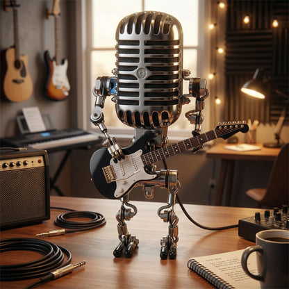 Vintage Robotlamp Met Gitaar - Mikrolux