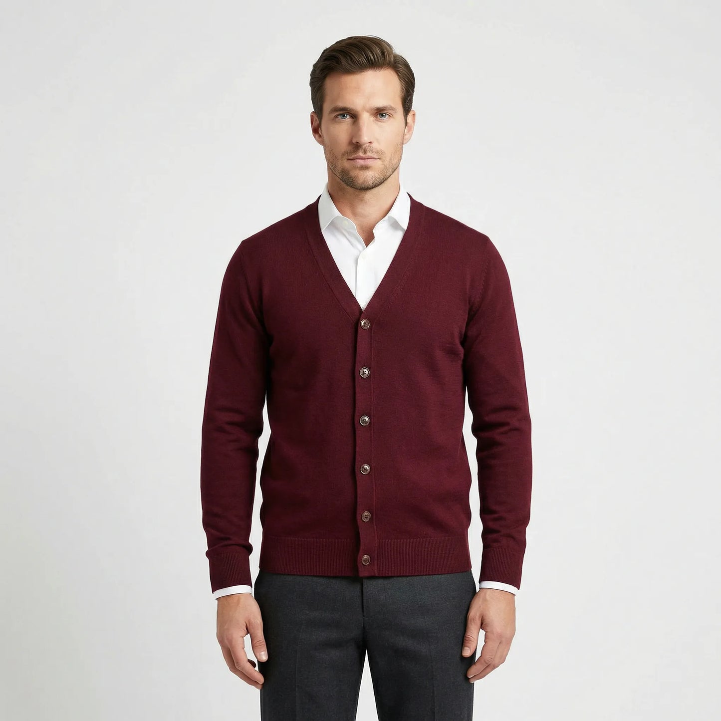 Vorgeformte V Hals Strickjacke - Gino