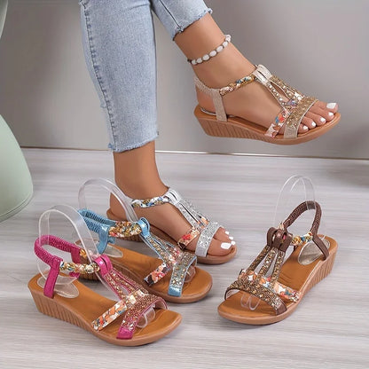 Bequeme Damen Orthopädische Keilsandalen mit weicher Sohle – Marla