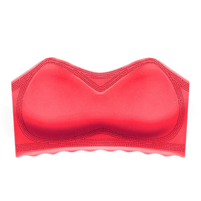 Roter trägerloser Push-up-BH, nahtlos, unsichtbar, Damenunterwäsche.