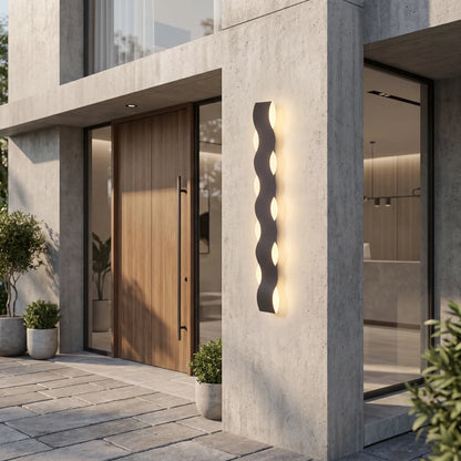 Wave-Shaped Outdoor LED Wall Lamp -  Wavecrest