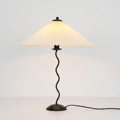 Wavy-Base Pleated Shade Table Lamp -  Waverly