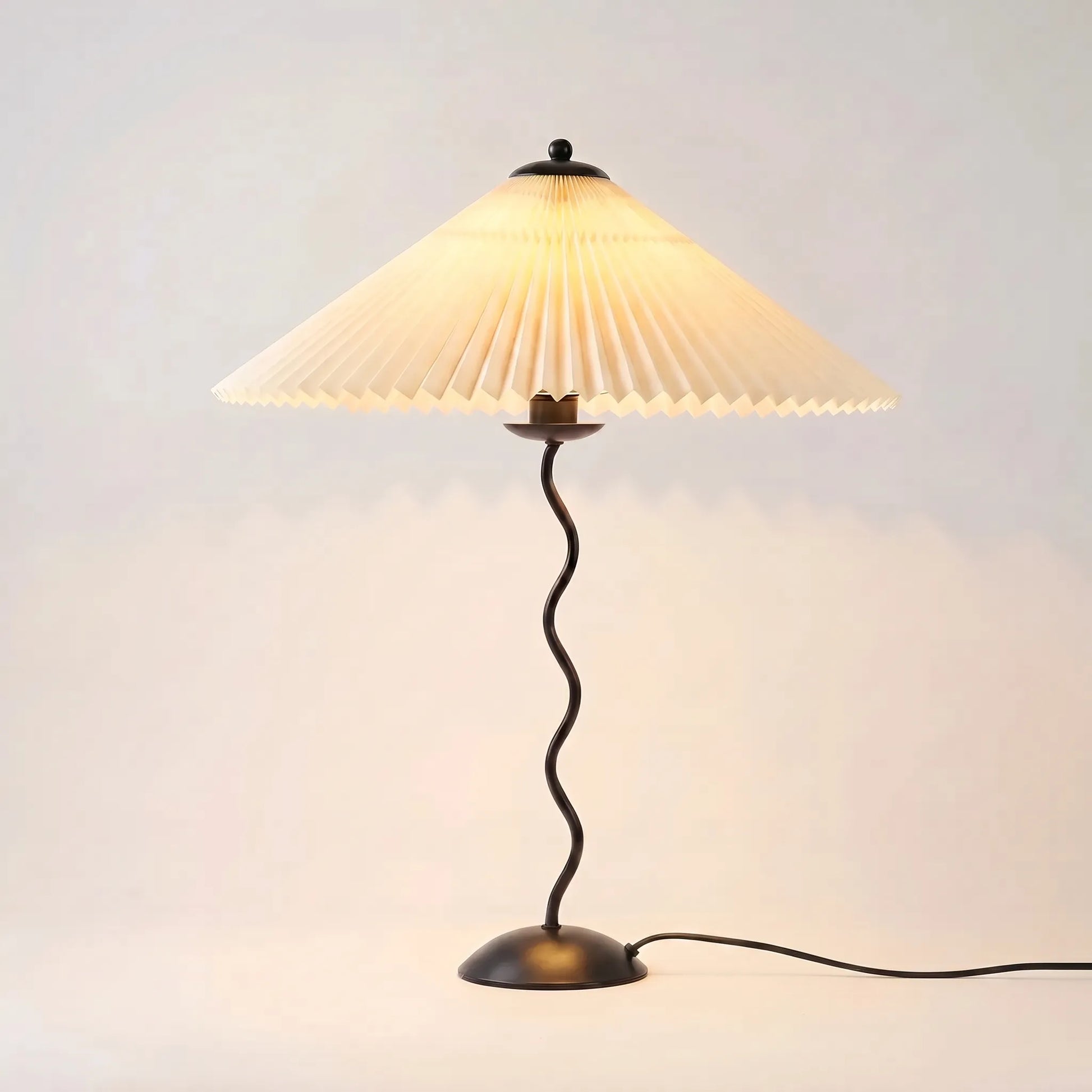 Wavy-Base Pleated Shade Table Lamp -  Waverly