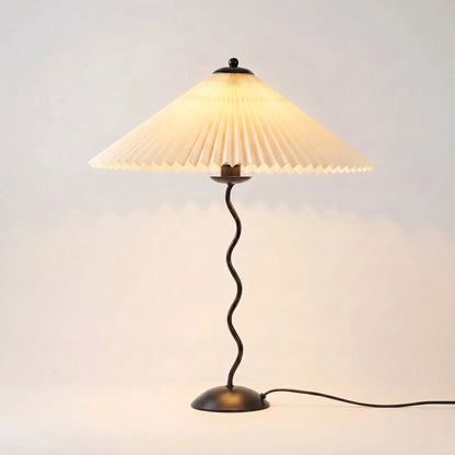 Wavy-Base Pleated Shade Table Lamp -  Waverly