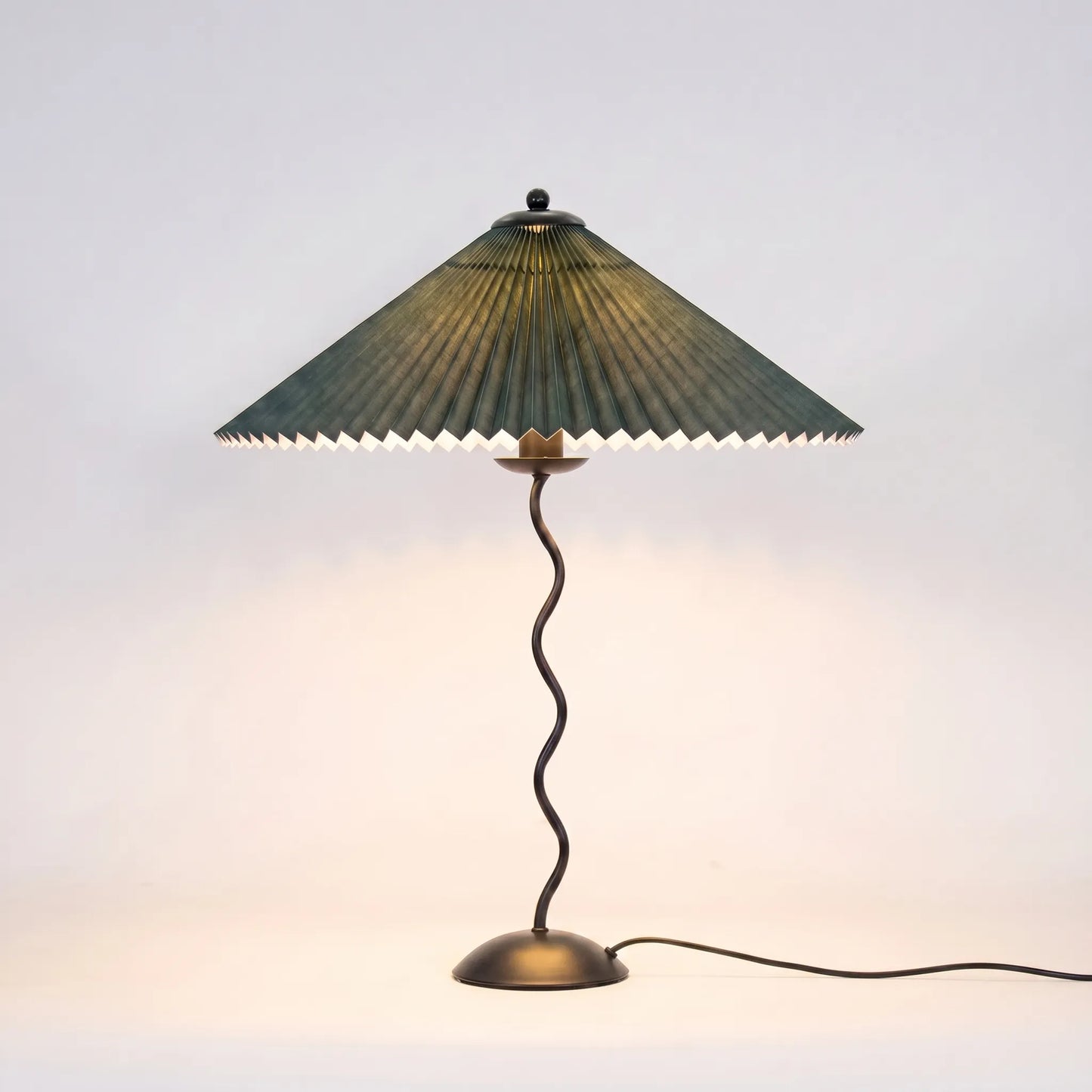 Wavy-Base Pleated Shade Table Lamp -  Waverly