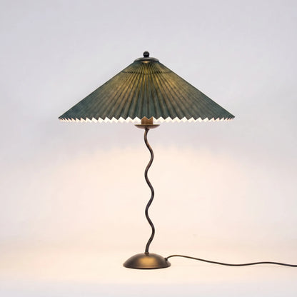 Wavy-Base Pleated Shade Table Lamp -  Waverly