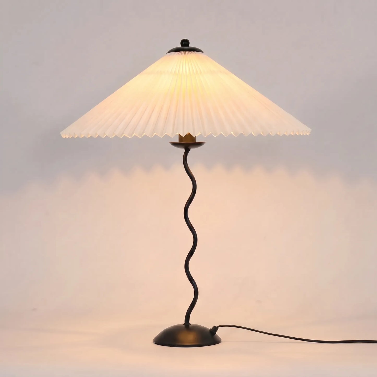 Wavy-Base Pleated Shade Table Lamp -  Waverly