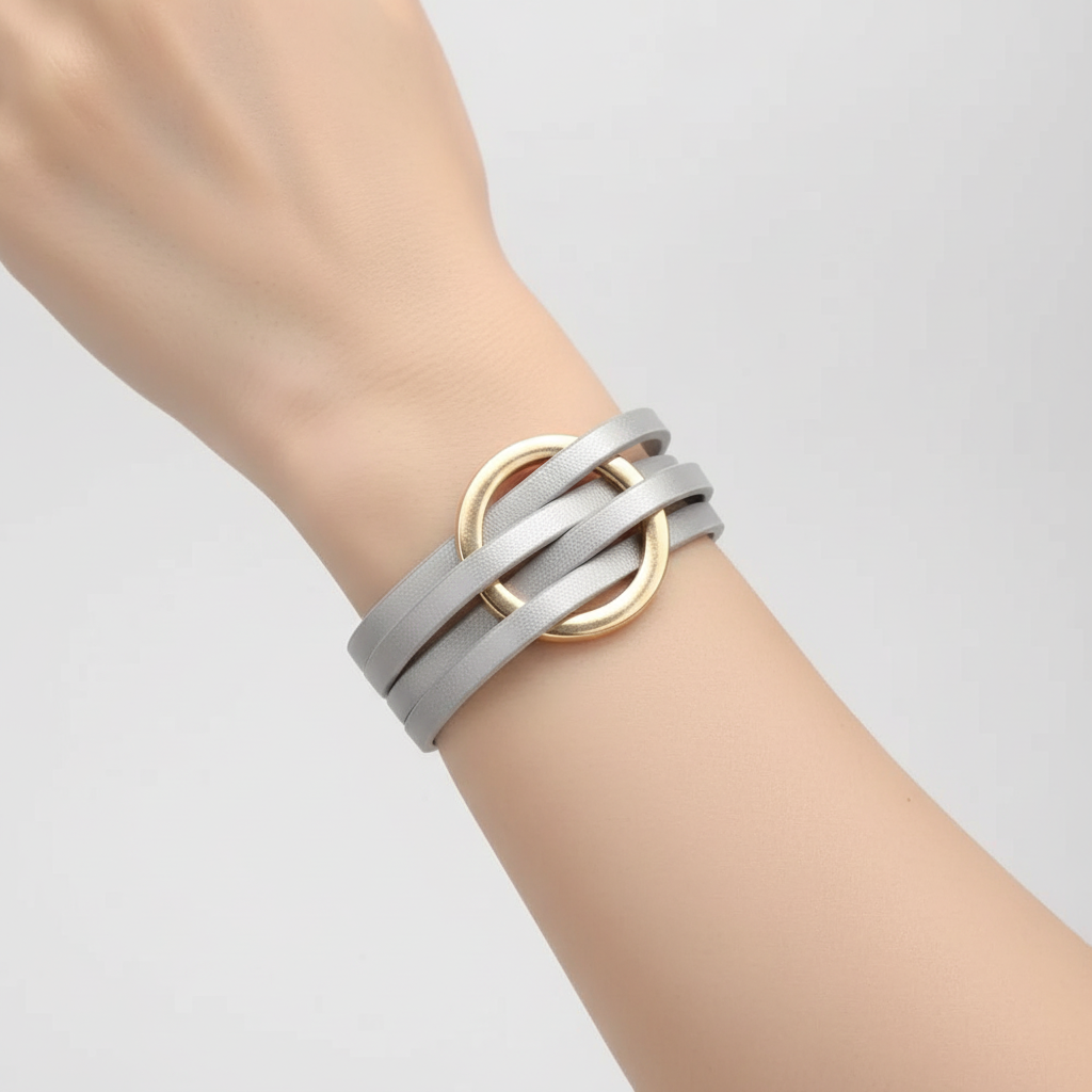 Wickelarmband Mit Magnetverschluss - LeatherWrap 