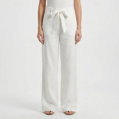 Wide-Leg Tie-Waist Women's Trousers - Laverne