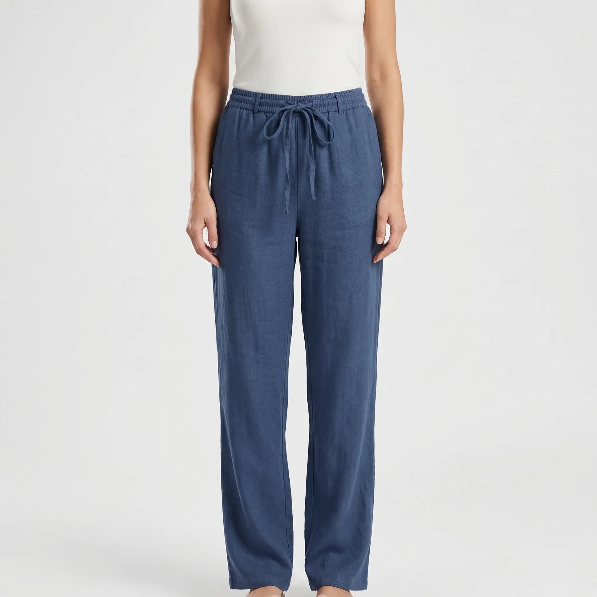 Wide-Leg Tie-Waist Women's Trousers - Laverne