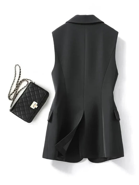 Trendiger Ärmelloser Blazer - Celeste