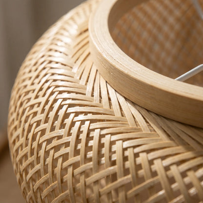 Woven Bamboo Flush Ceiling Light -  Canovi