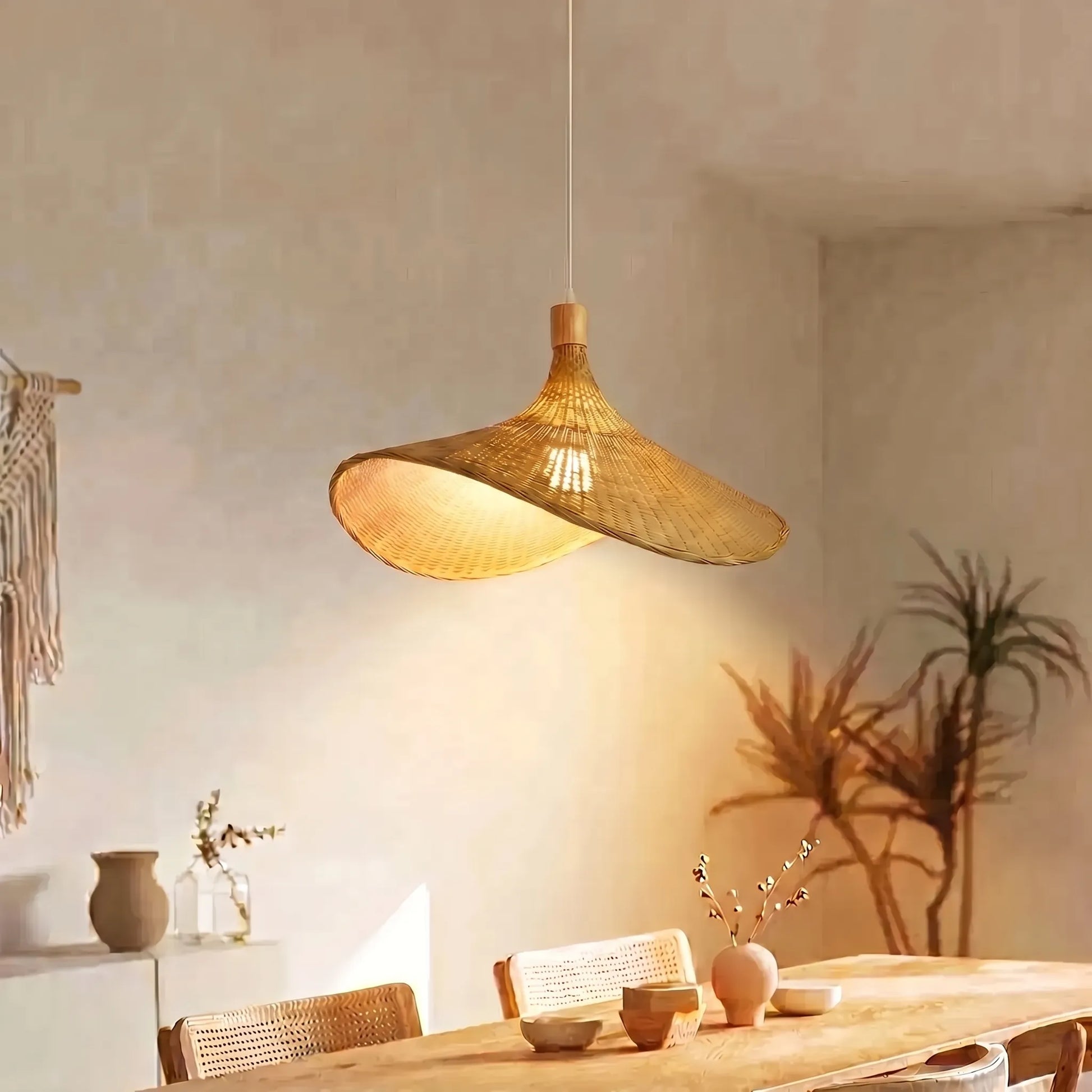 Woven Bamboo Pendant Ceiling Lamp -  Wovenlume