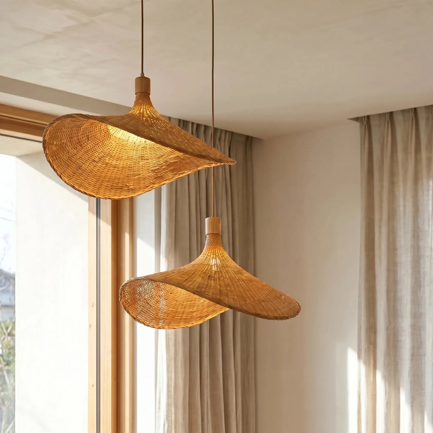 Woven Bamboo Pendant Ceiling Lamp -  Wovenlume