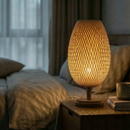 Woven Bamboo Vintage Table Lamp -  Tessalow