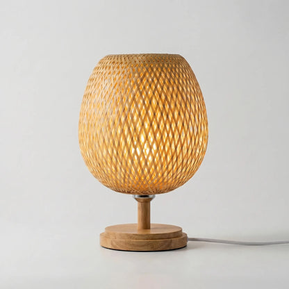 Woven Bamboo Vintage Table Lamp -  Tessalow