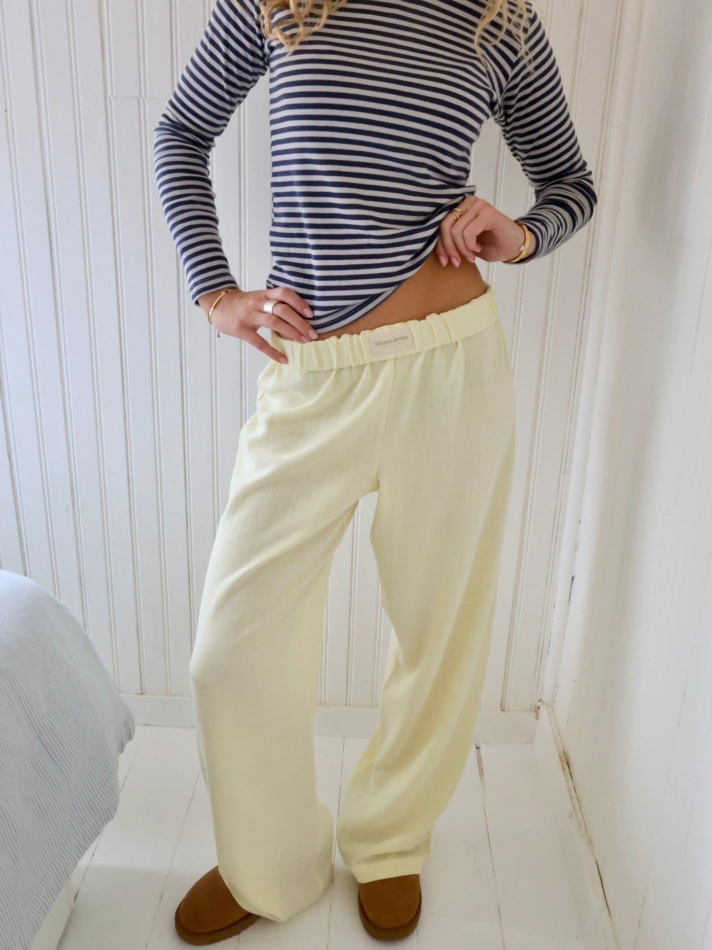 Damen-Loungehose mit Streifenmuster – Elvira