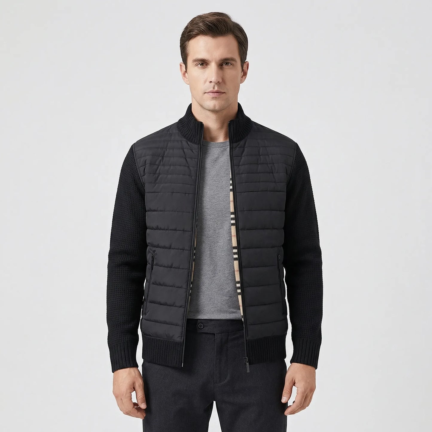 Zip-Up Stand Collar Men's Jacket - Felipe