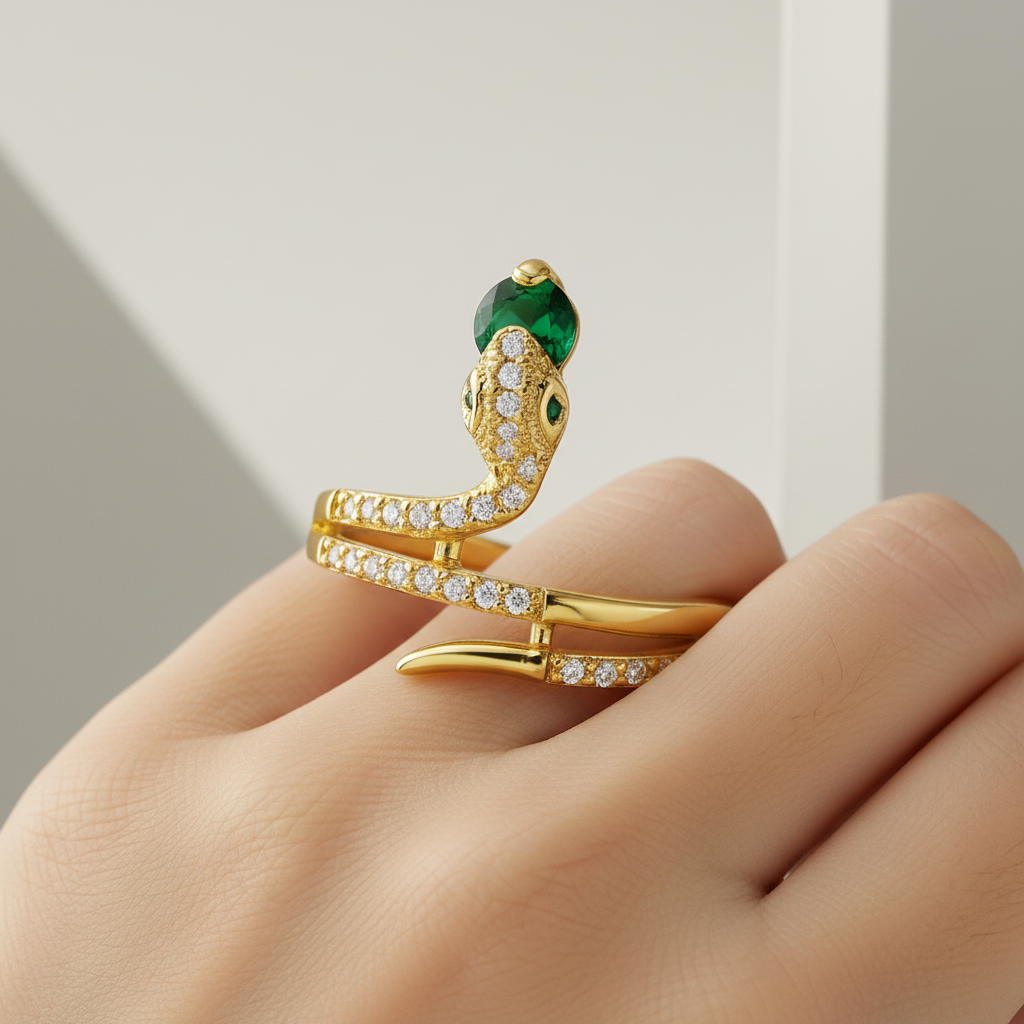 Zirkonia-Schlangenring - SerpentJewelry 