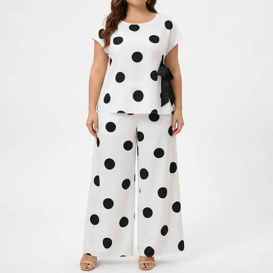 Zweiteiler Set Damen Sommer Mit Polka-Dots In Plus-Size - Brittany