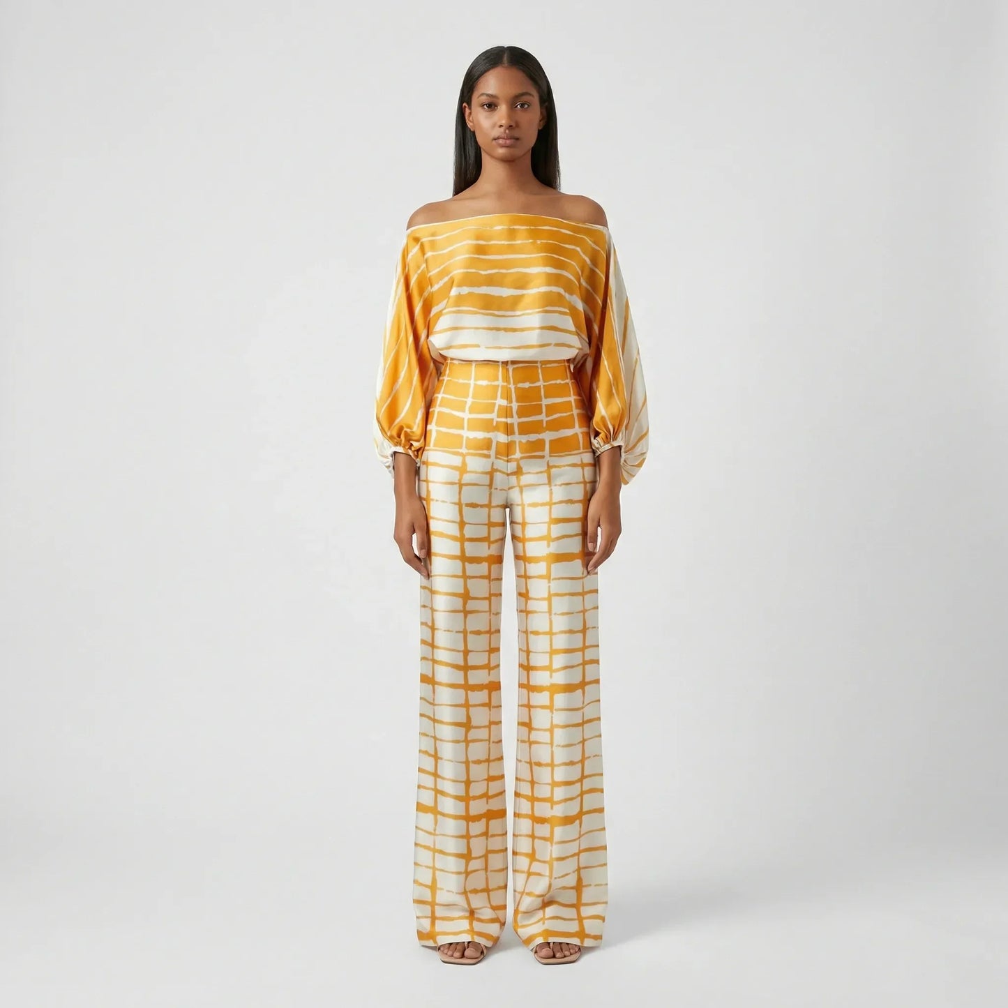 Zweiteiliges Set Mit Off-Shoulder-Top Und Weitem Schnitt - Fannie