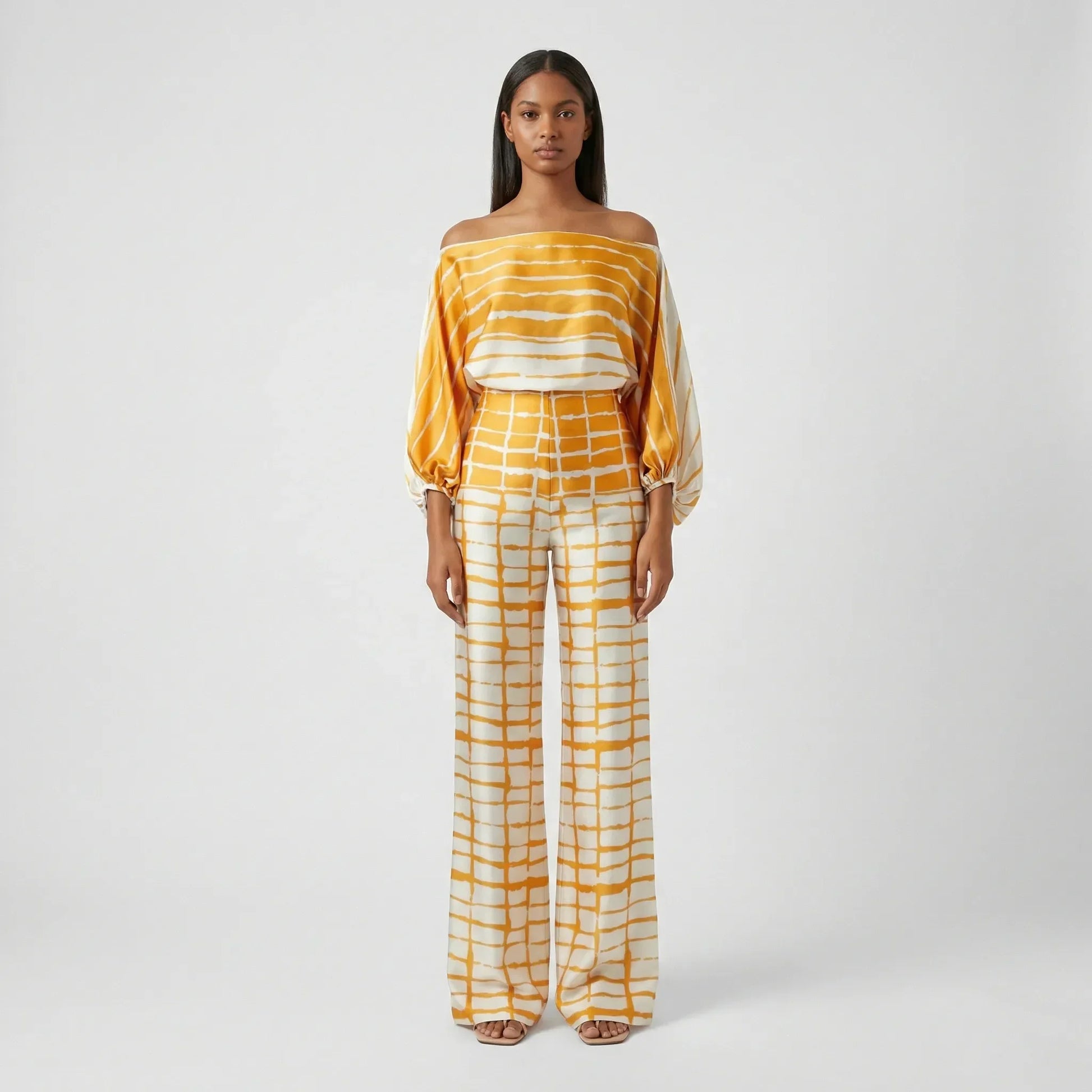 Zweiteiliges Set Mit Off-Shoulder-Top Und Weitem Schnitt - Fannie