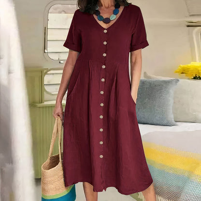 Lässiges Baumwoll‑Leinen‑Sommerkleid – Noor