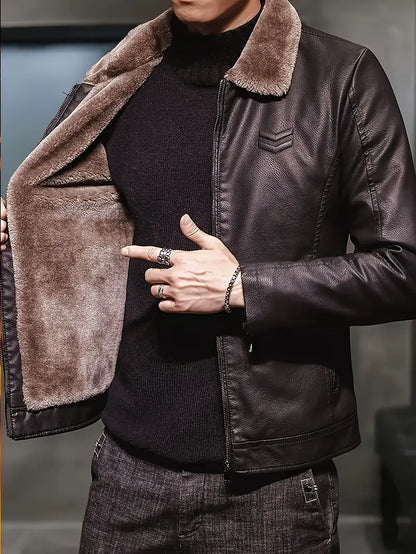 Herren-Lederjacke mit Thermofutter – Dario