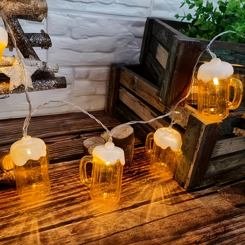 2 Stück LED Bierkrug Lichterkette – LichterBier Oktoberfest 2026