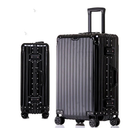 Aluminium-Hartschalenkoffer | TSA-Zahlenschloss | 4 Universalrollen-Schwarz-XS (30 L)-Luzern Mode