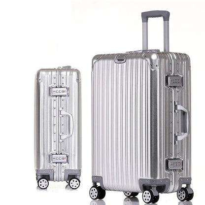 Aluminium-Hartschalenkoffer | TSA-Zahlenschloss | 4 Universalrollen-Silber-XS (30 L)-Luzern Mode